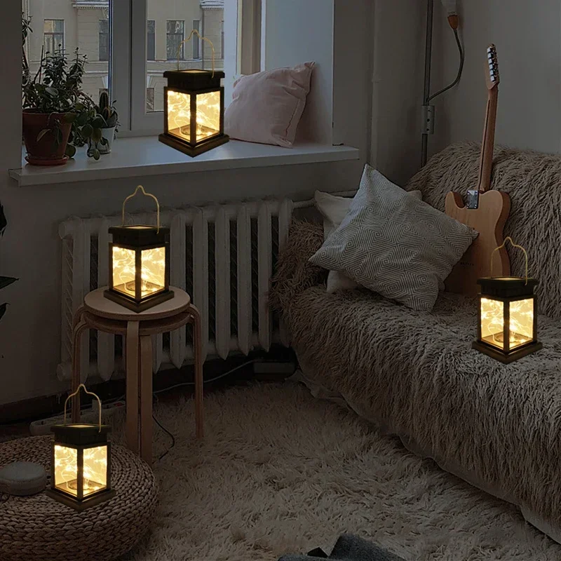 Solar LED Lights Outdoor Focus Floor Lanterns Panel Candle Terraza Indoor Hanging Balcony Birds Decoration Lighting For Garden