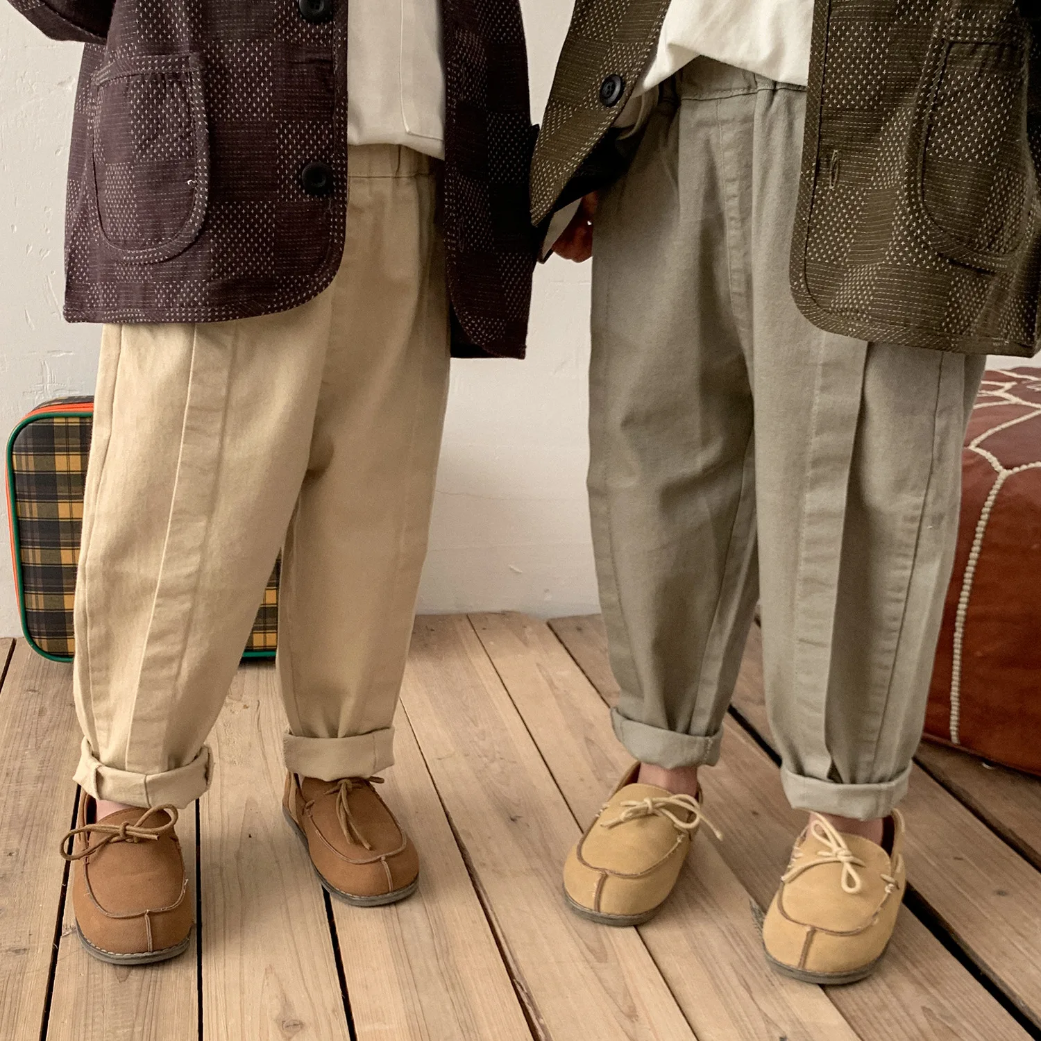 

Boys and Girls' Casual Pants Children's Spring and Autumn Pants 2023 New Loose Elastic Basic Straight Leg Pants