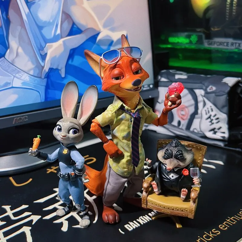 GONG 2025 New Zootopia Nick Movable Cloth Figure Genuine Anime