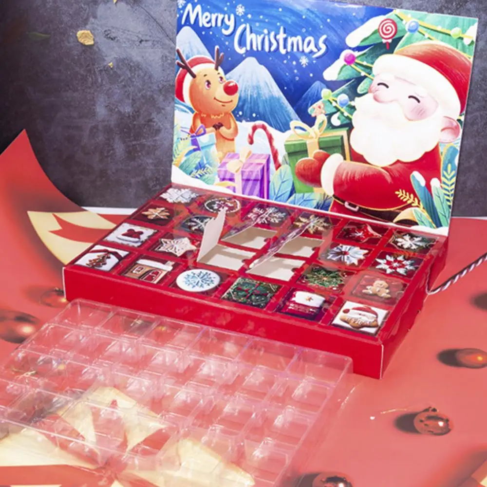 Description Picture 2 of itemChristmas Countdown Box Empty Box Christmas Advent Calendar Fillable Decorative Boxes Holiday Supplies For Kids Adults