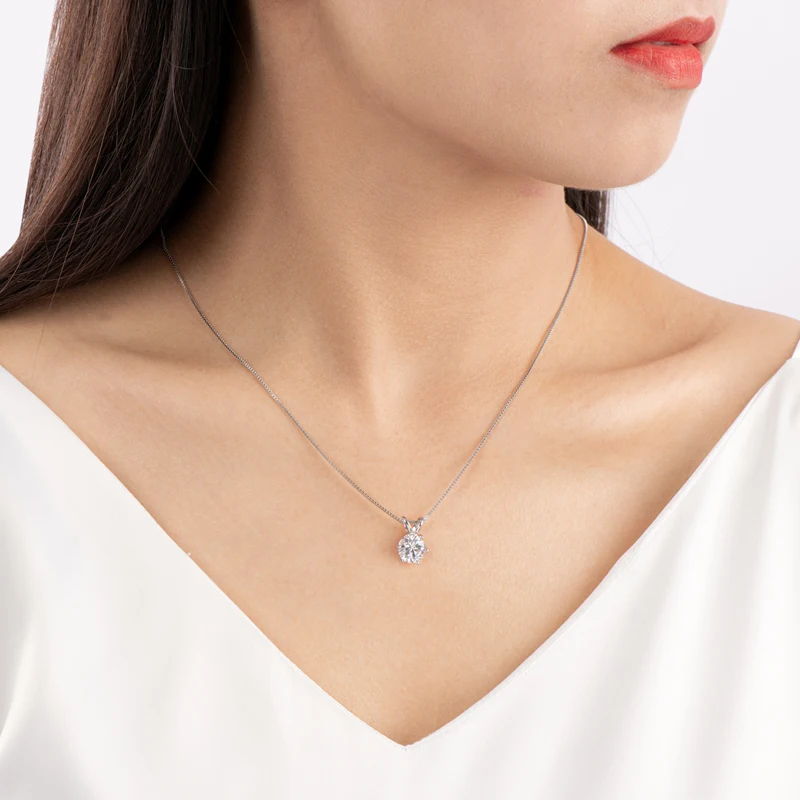 Dainty 1/4 Carat Round Diamond Necklace In White Gold