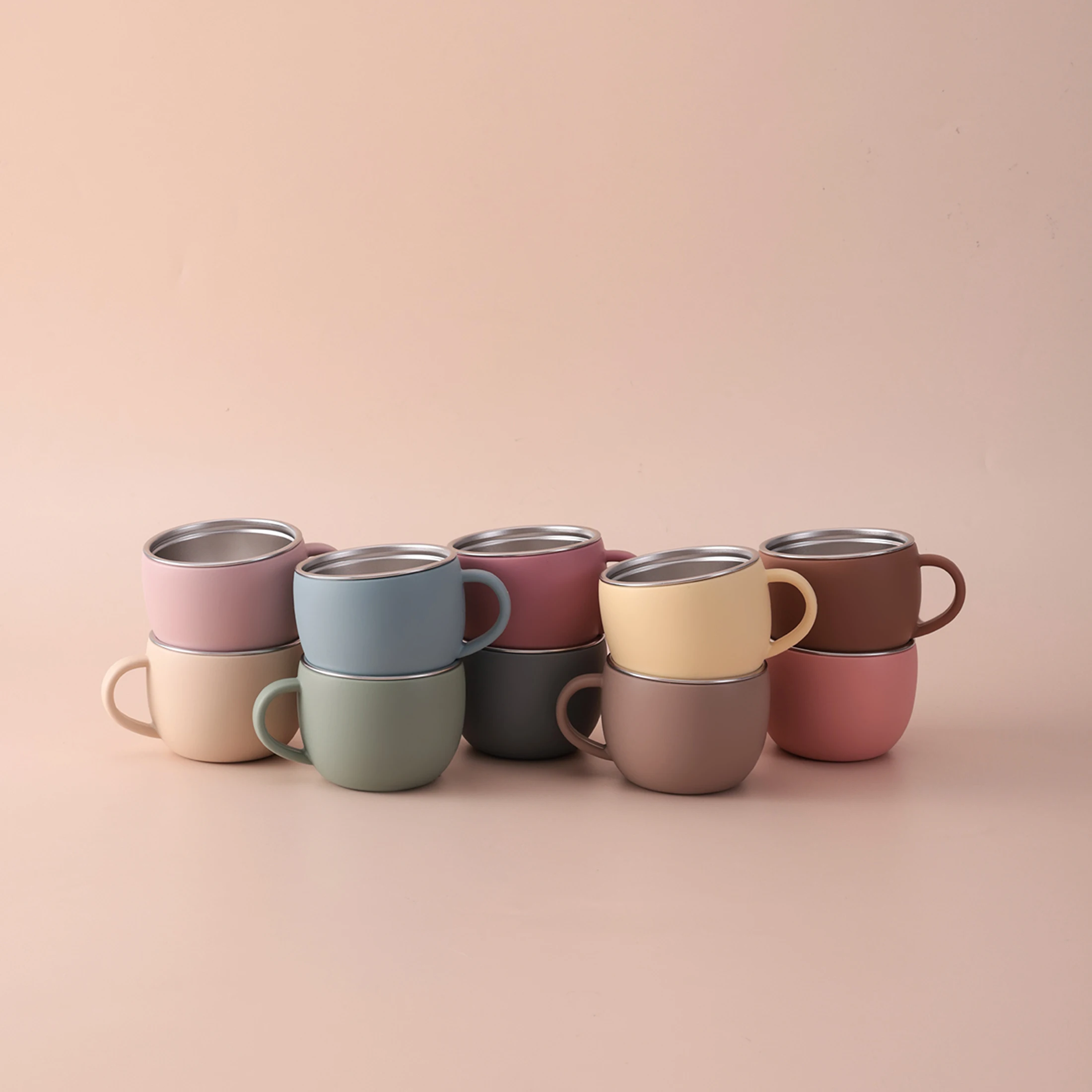 1PCS  스테인리스 컵 분리형 디자인 액체 수유 컵 BPA 프리 한 손 사용 훈련 컵 용 식기 필수품