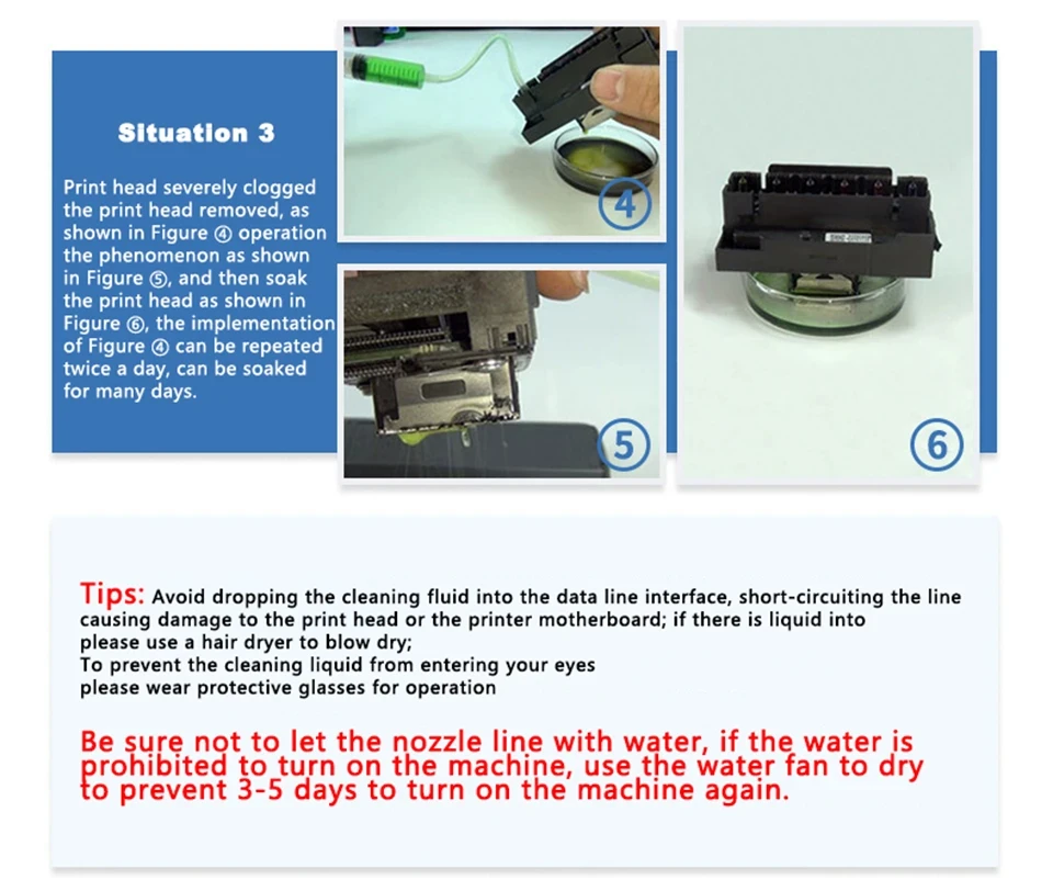Description Picture 3 of item100ML Inkjet Printer Head Cleaning Kit Compatible With Epson Hp Brother Iconic Brand Nozzle & Printhead Cleaner For Printers