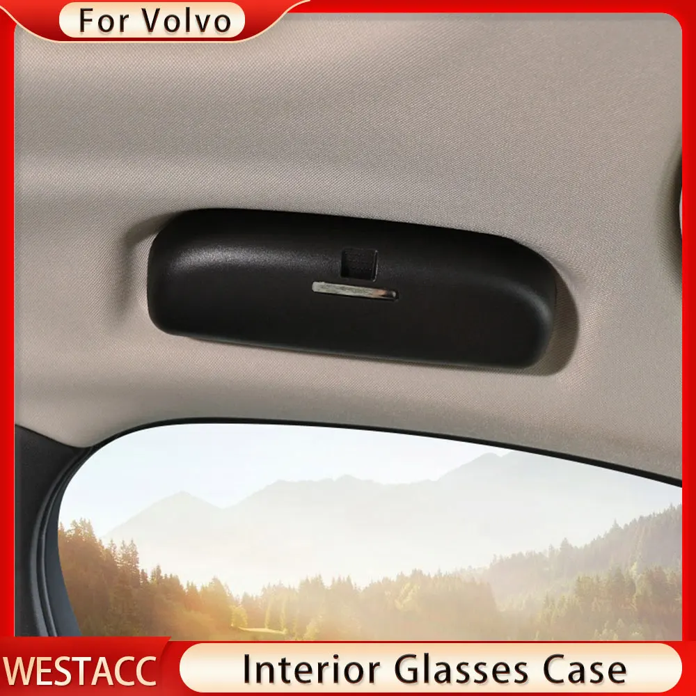 ABS Car Glasses Case Sunglass Sun Glasses Holder Case for Volvo XC40 XC60  S60 Storage Box Auto Eyeglasses Accessories
