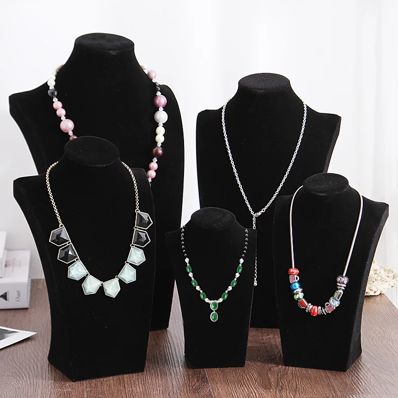 Velvet Model Necklace Storage Stand Portrait Pendant Display Decoration L-Shaped Jewelry Display Props Necklace Display Stand