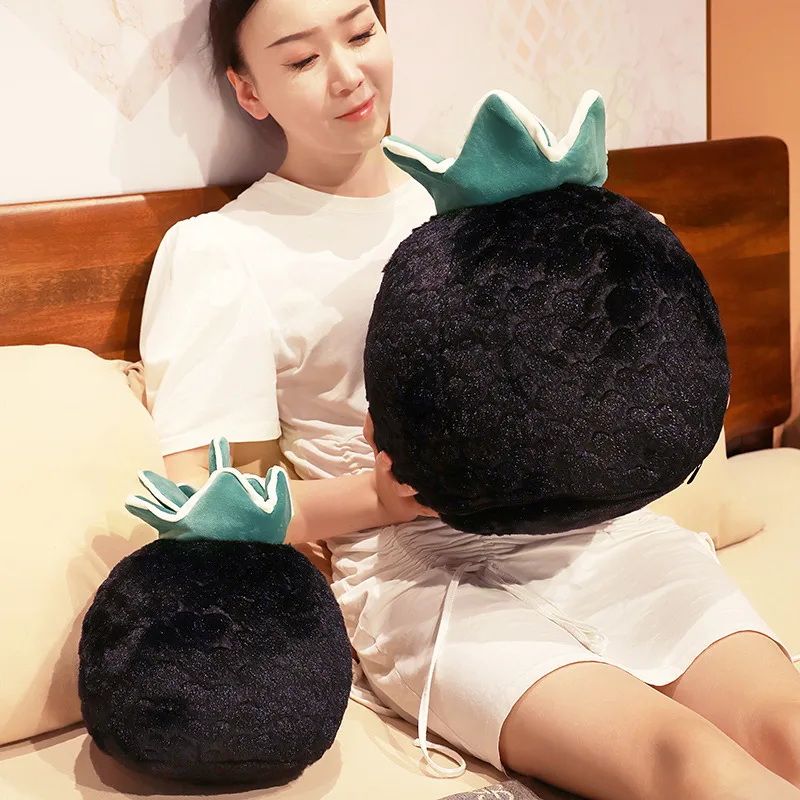 

1pc 30/40cm Black Pineapple Plush Pillow Soft And Comfortable Built-In Blanket Children Study Rest Pillow