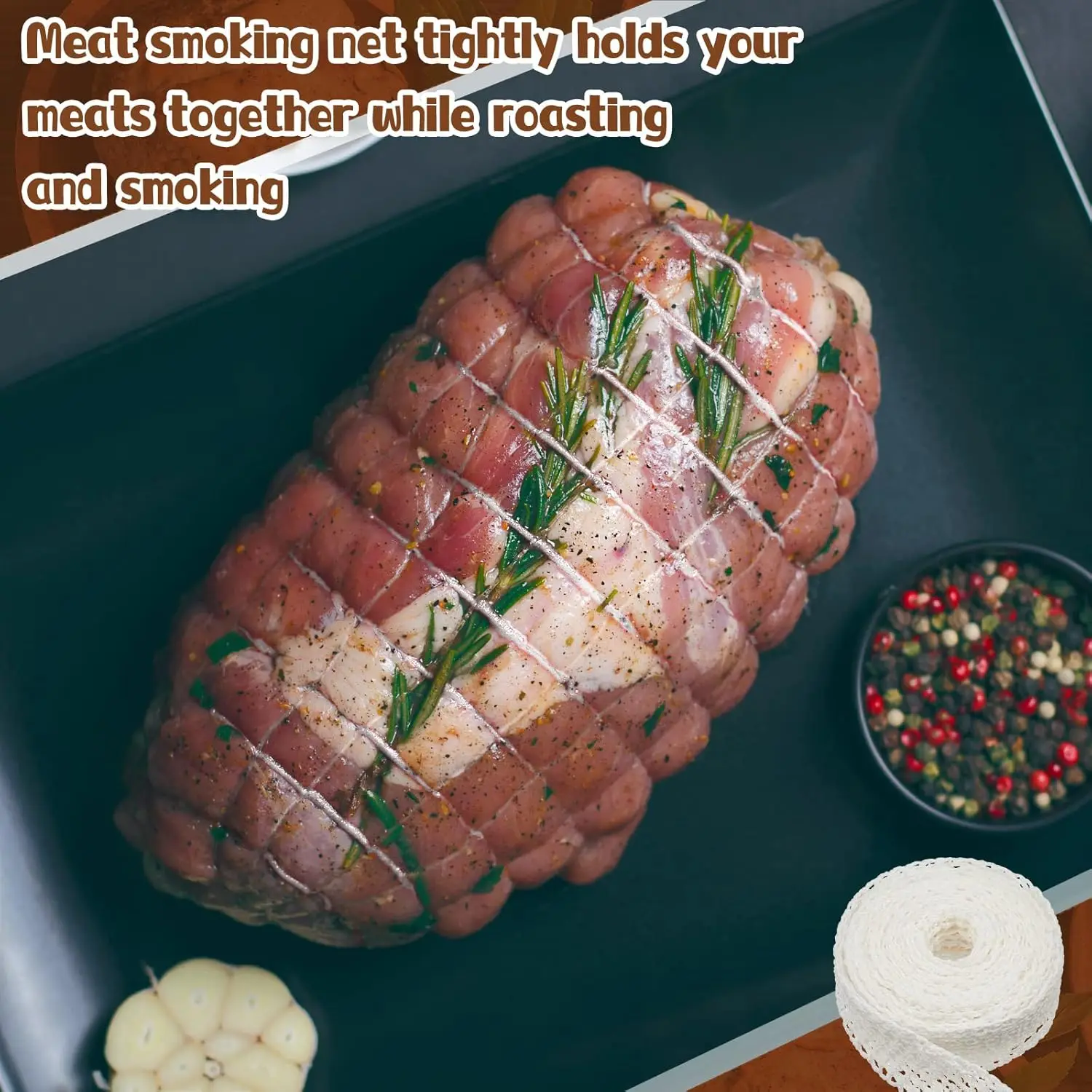 Cotton Meat Net 3/5/8 Meters Elastic Smoked Meat Poultry Ham Netting Butcher Twine Cooking String to Tie Tool