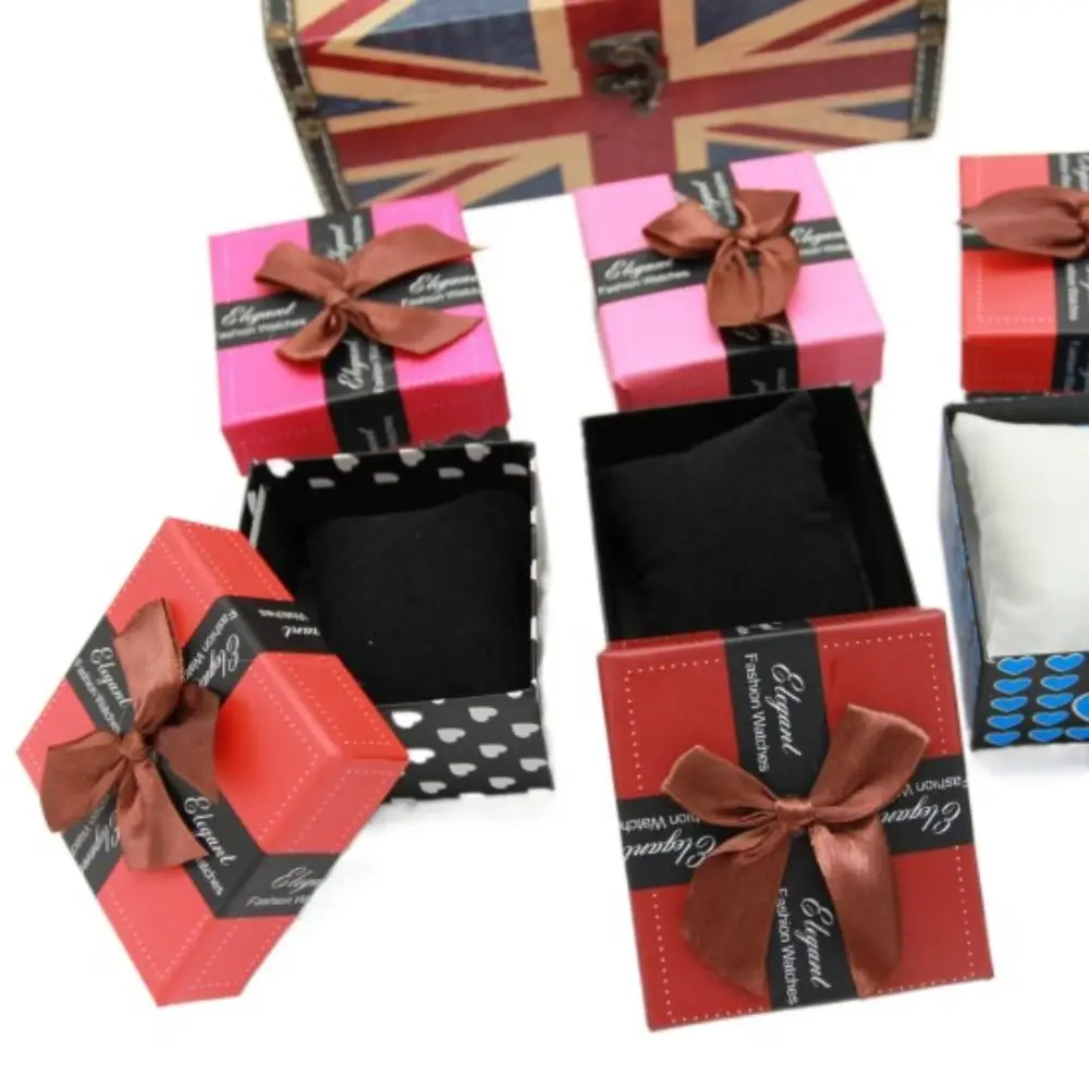 Simplicity Paper Watch Case Fall prevention Wear-resisting Bow Paper Box Durable Cartoon Bracelet Packaging Box