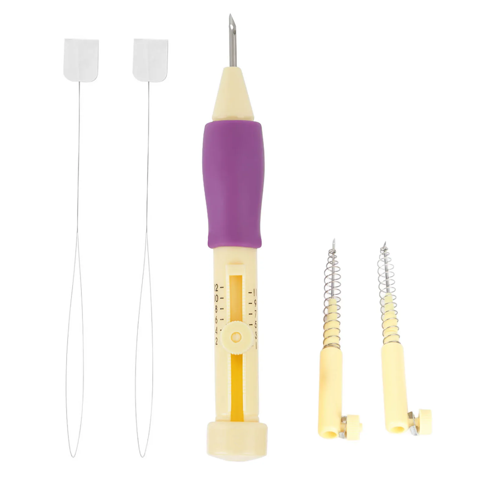 Versatile Embroidery Needle Punch Kit with Adjustable Pen and Accessories