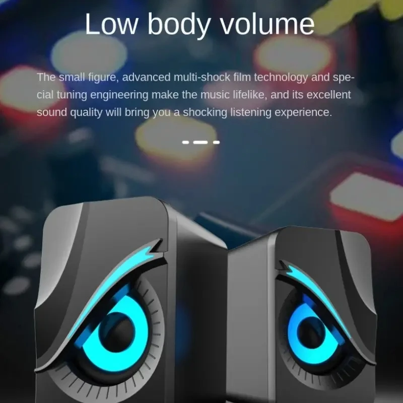 Altavoces Para Ordenador Caja De Sonido Para PC Microfono Estereo HIFl USB Concable Con Luz LED Ordenador De Escritori