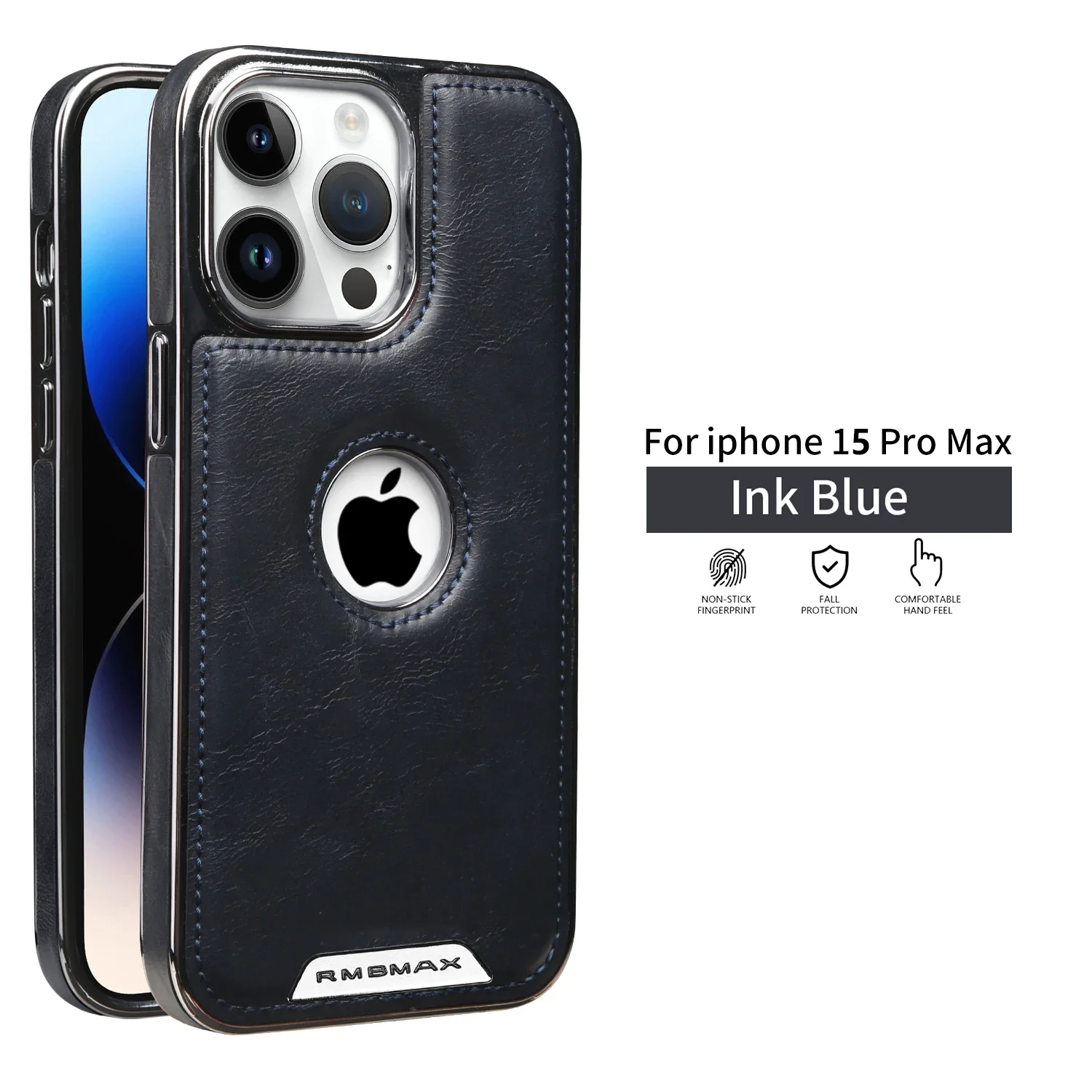 Luxury Leather Magnetic Phone Case with Hollow Logo and Wireless Charging Compatibility