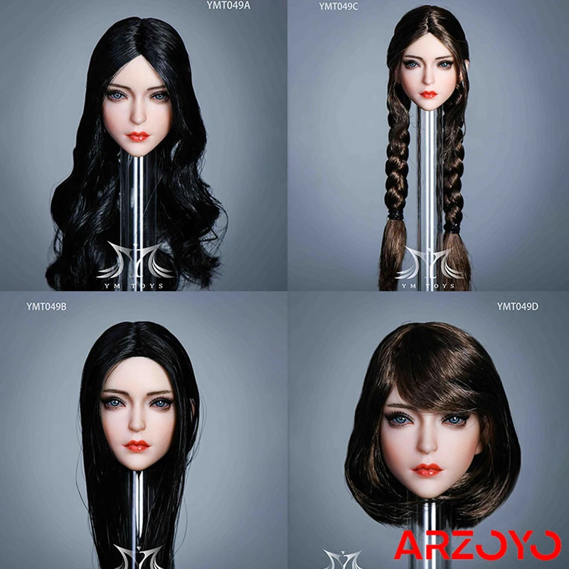 

YMTOYS YMT049 1/6 девушка макияж голова Лепка синие глаза подходит 12 дюймов Suntan Женская PHicen фигурки тела