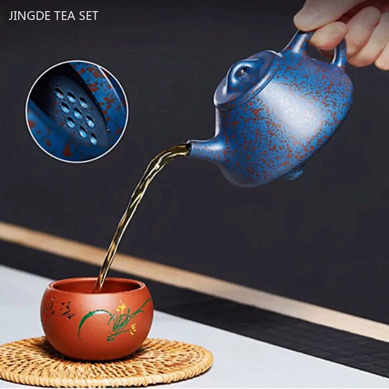 160ml Master Handmade Stone Scoop Teapot Chinese Yixing Purple Clay Tea Pot Custom Beauty Tea Infuser Zisha Tea Accessories