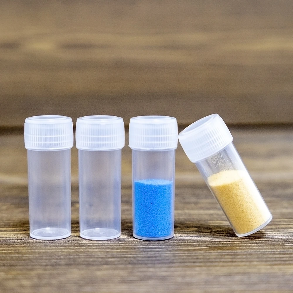 5ml Small Plastic Test Tube Bottles Pet Cap Lucency Vials Medicine Pill Capsule Storage Containers 100pcs