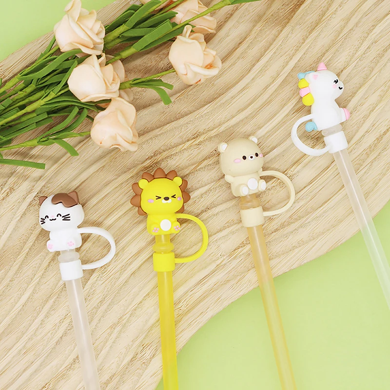 

Силиконовая герметичная трубочка, многоразовая шапочка для питьевой пыли, Мультяшные заглушки, наконечники, крышка, кухонная чашка, аксессуары «сделай сам»