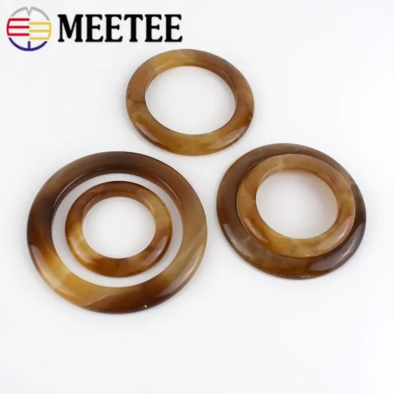 10/25Pcs Lightcoffee O Ring Resin Buckles Scarf Swimsuit Belt Decorative Buckle Button Ribbon Slider DIY Sewing Accessories