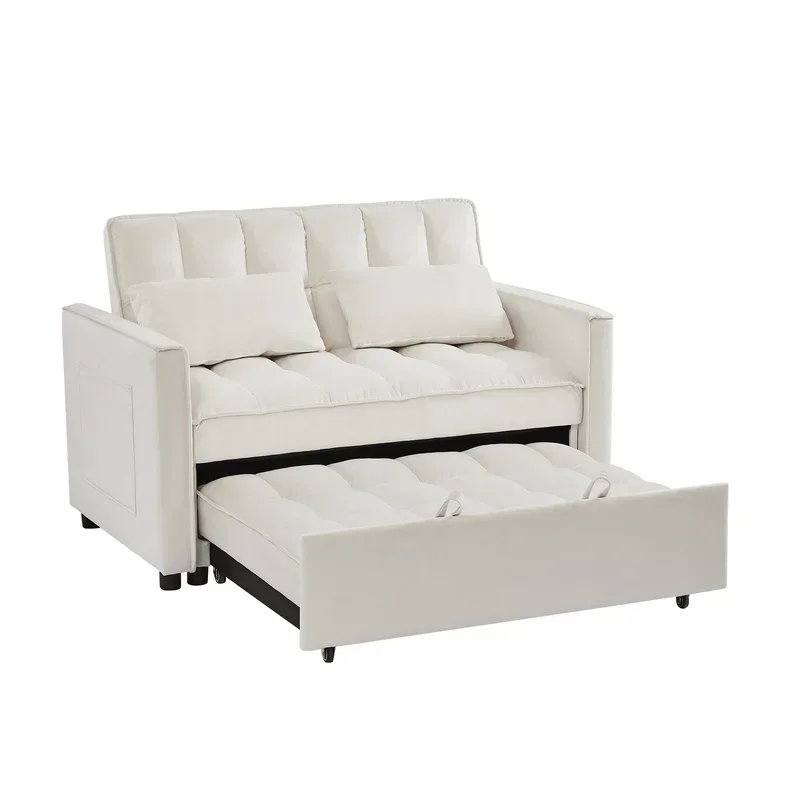 Sofà Cama De Terciopelo Blanco Roto, Suave Y Cómodo, Duradero, Falcil Montar, Muebles Sala Estar Interior