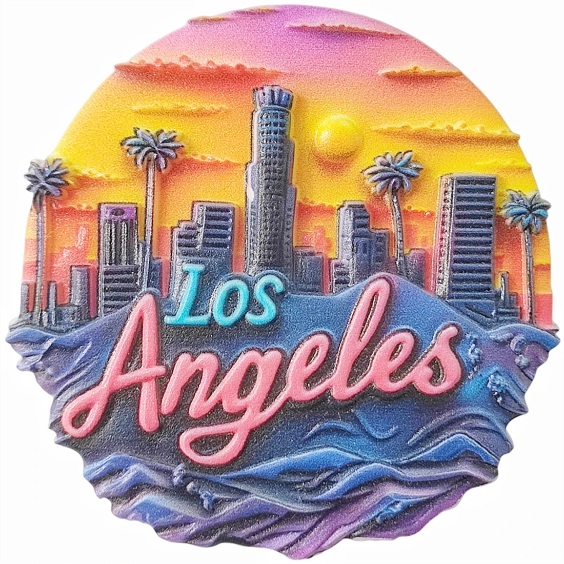 Los Angeles USA 3D Fridge Magnet Souvenir Gift,Resin Handmade Los Angeles Refrigerator Magnet Home Decoration Collection