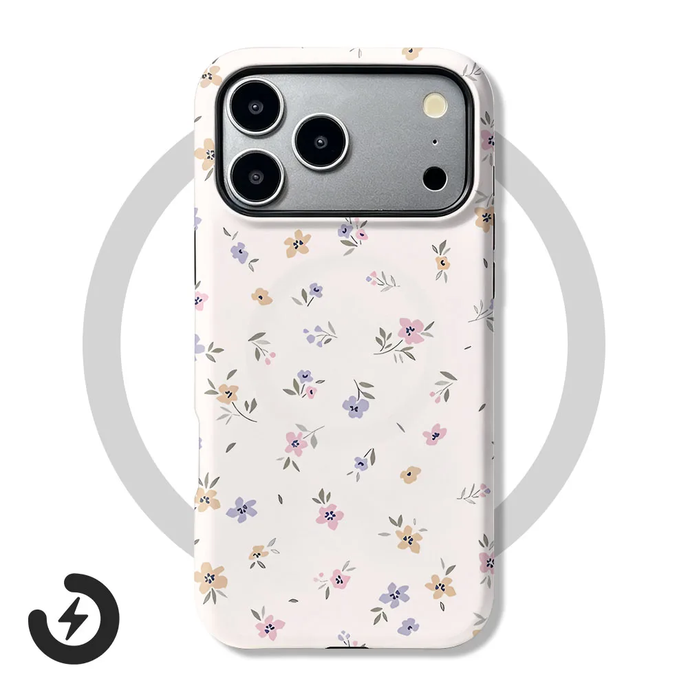 Chic Floral Magnetic Phone Case with 2-in-1 Film Cover