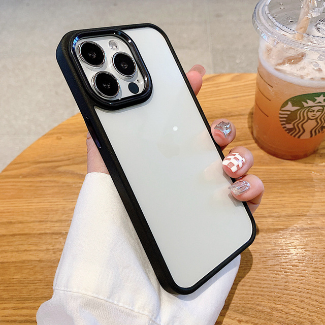 iPhone 13 Max Transparent Metallic Lens Camera Protection Case For iPhone 11 13 12 Pro Max Shockproof Bumper Cover Coque