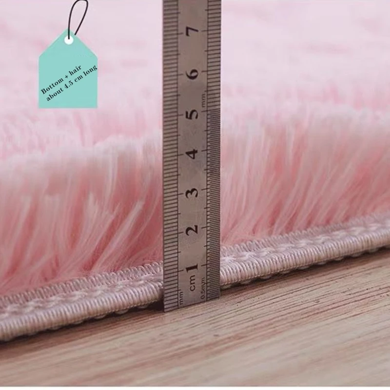 Plush Soft Sheepskin Bedroom Carpet Imitation Wool Pad Long Hair Bedside Mat Sofa Cushion Grey Rugs White Living Room Fur Carpet