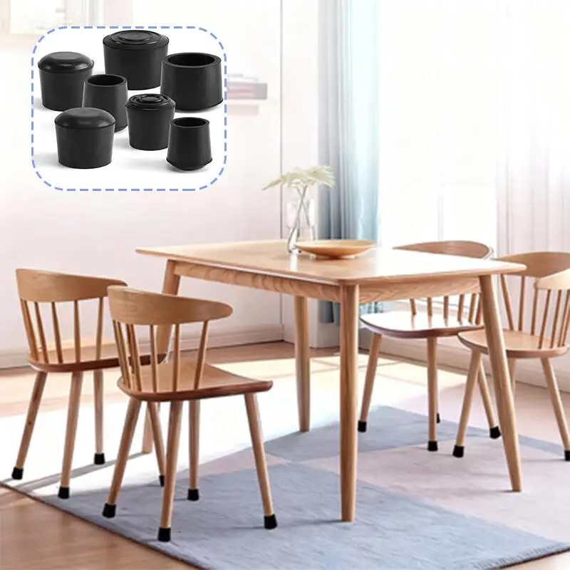 Rubber Round Chair Leg Pads 4-16pcs 6-32mm