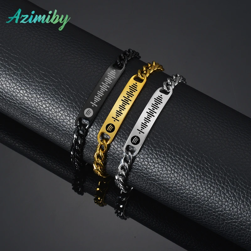 Azimiby Custom Code Bracelet Favorite Song Customized Song Name Singer Spotify Code Music Boyfriend Girlfriend Gifts Music Lover slade c key 16 hole flute set closed hole c flute for beginner music lover