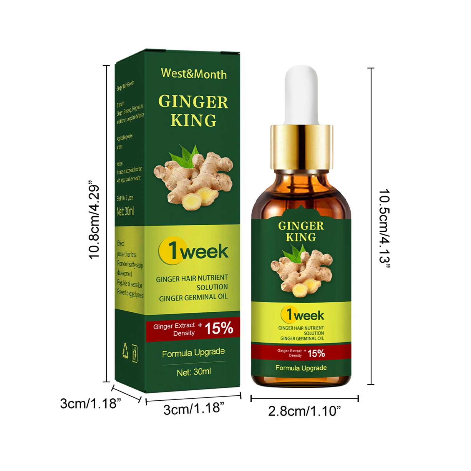 Description Picture 3 of itemHair Growth Serum Prevent Baldness Scalp Treatment Longer Thicken Nourishing Strengthen Ginger Regrowth Anti Hair Loss Essence