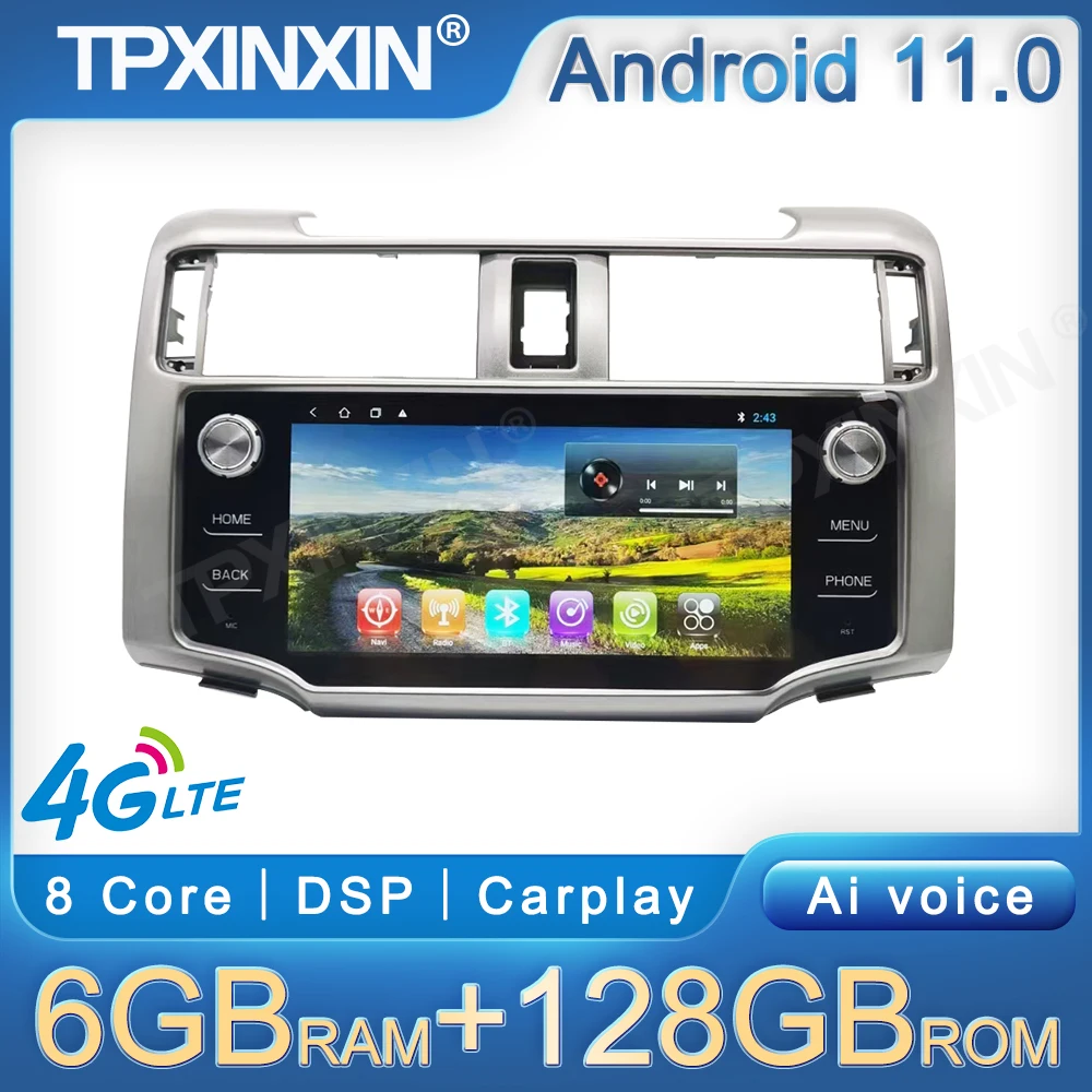 

13.6 Carplay Android Car Radio For Toyota 4Runner 2005-2019 Multimedia Player GPS Navigation Auto Stereo Audio Receiver HeadUnit