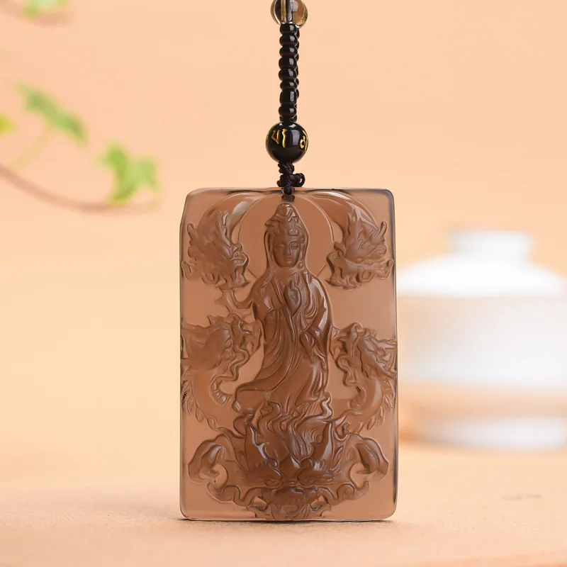 

Natural Ice Obsidian Lapras Guanyin Pendant Men's Fashion Joker Pendant Jewelry