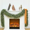 2 Pcs 9ft Christmas Cedar Garland Artificial Green Cedar Pine Needles for Home Fireplace Indoor Outdoor Holiday Party Decoration 1
