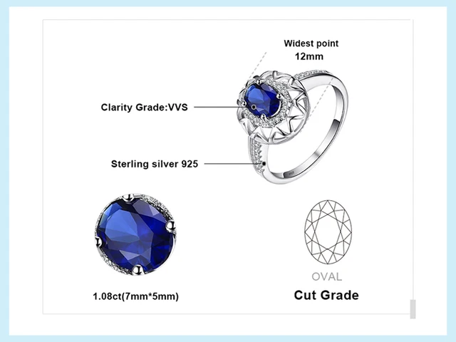 Buy TLV Blue Moissanite (Rnd 9mm), White Moissanite Ring in Platinum Over  Sterling Silver 2.65 ctw at ShopLC.