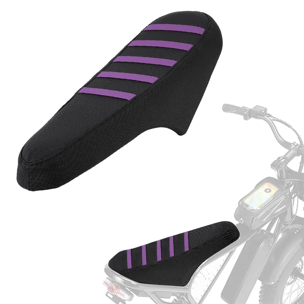 Non-Slip Seat Cover For Ridstar Q20 / Q20 Pro / Q20 Lite Electric Bike - Red, Rubber Material, Carbon Fiber Look