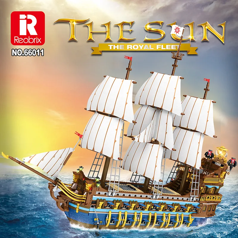 Muslimbuilding Block Giocattolo Modello Di Assemblaggio Nave Da Guerra Nave Pirata
