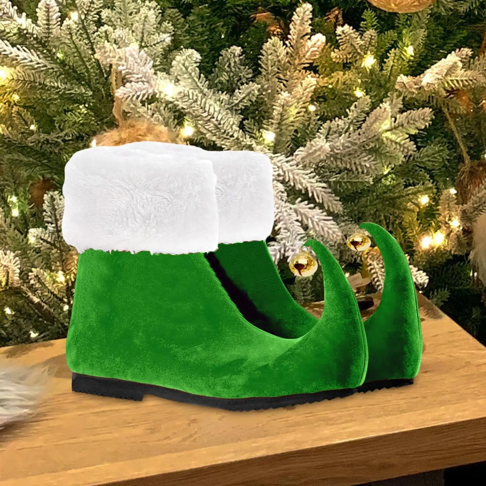 Chaussures D'Elfe De Noël Avec Cloches – Déguisement Halloween & Fête, Daim & Caoutchouc - 4