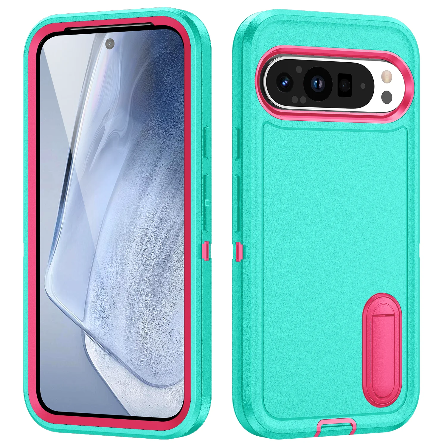 Ultimate Shockproof Hybrid Case with Hidden Stand Holder and Dual-Layer Bumper