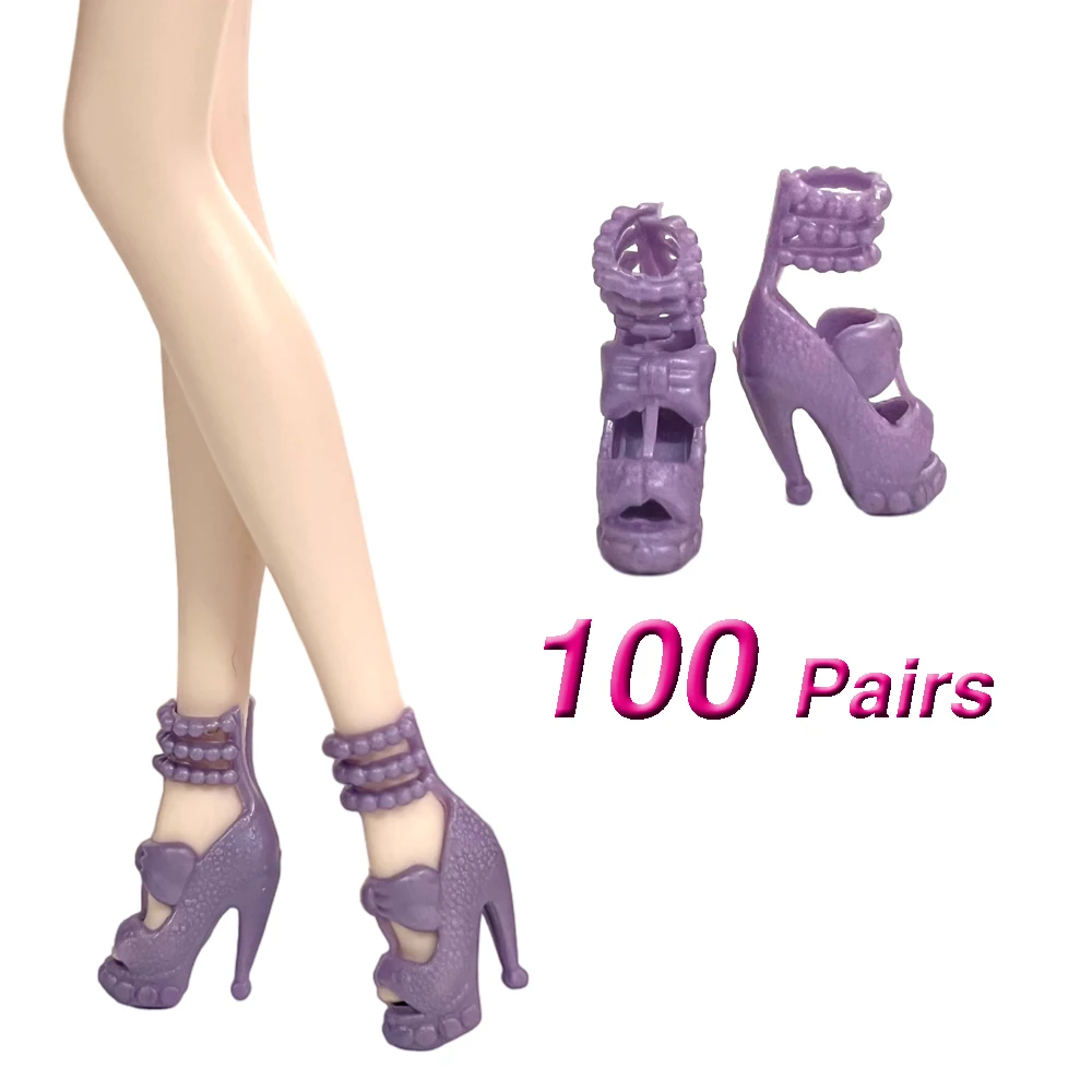 NK-Wholesale-100-Pairs-Doll-High-Quality-Purple-Shoes-Cute-High-Heels ...