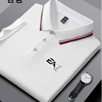 Polo tendance pour homme, été, imprimé lettres EA7, manches courtes, col rayé, haut décontracté respirant pour l'été, style business 2