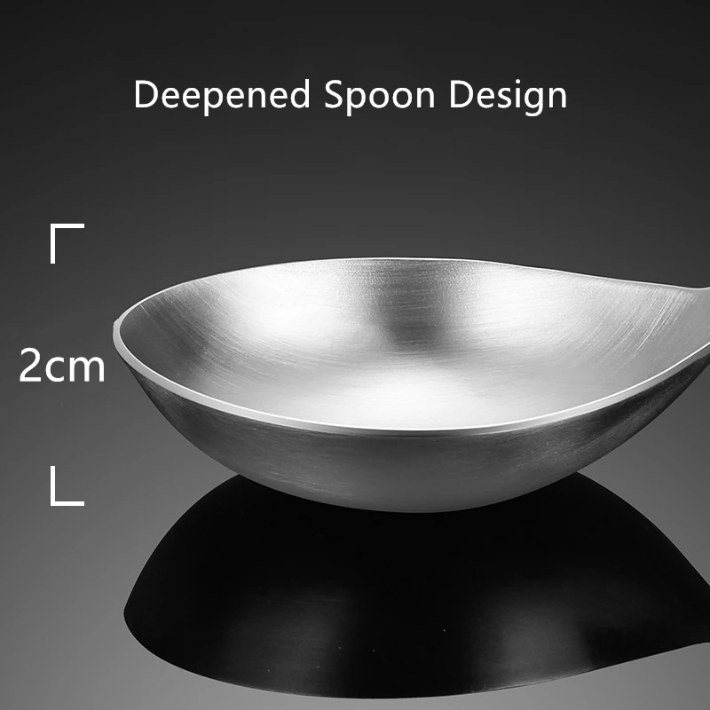 Description Picture 5 of itemDeepen Big Ramen Bouillon Spoon Long Handle Soup Ladle Stainless Steel Tablespoons Kitchen Tableware Cooking Utensils