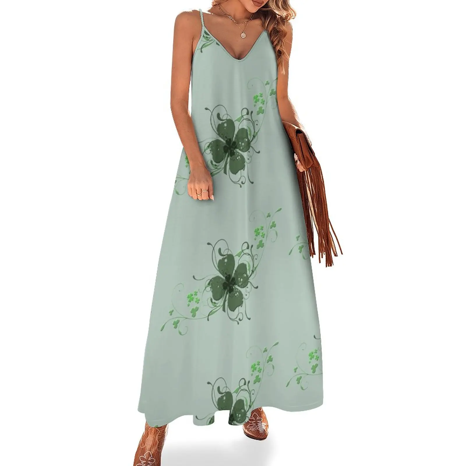 

Elegant Shamrock Sleeveless Dress prom dress summer dress daily