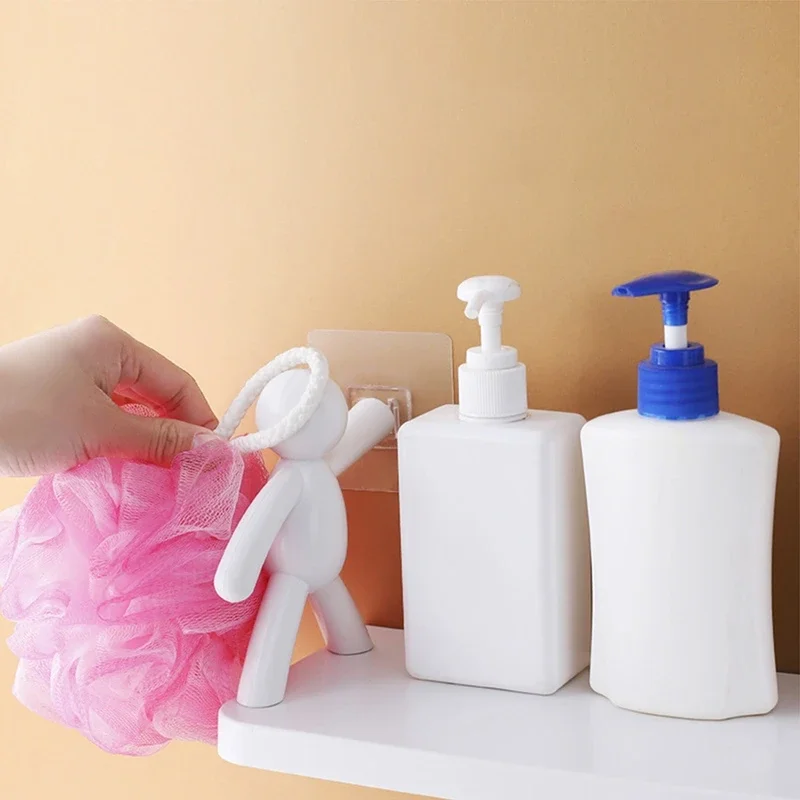 Storage Shelves Racks Self-adhesive Shampoo Shelves Shower Towel Rack Cosmetic Toilet Organizer Home Kitchen PP Plastic Rack 6