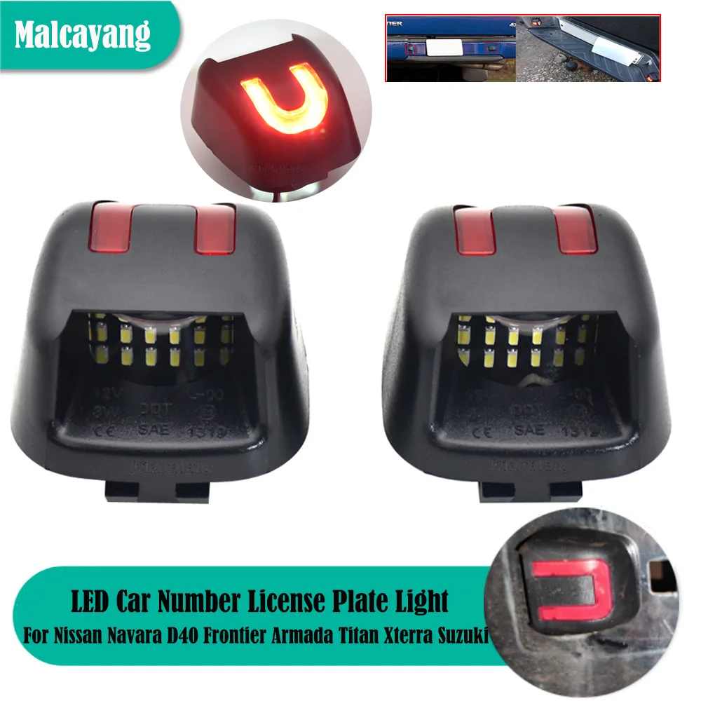 Per Nissan Navara D40 Frontier Armada Titan Xterra Suzuki Equator Hight Quality White Red Led Car Number Luci Targa