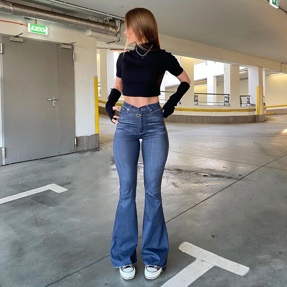 Women's Fashion Y2K Bell Bottom Jeans 1