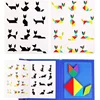 Wooden Jigsaw Magnetic Tangram Puzzle Book Educational Toys For Children Baby Kid Portable Montessori Learning Intelligence 3