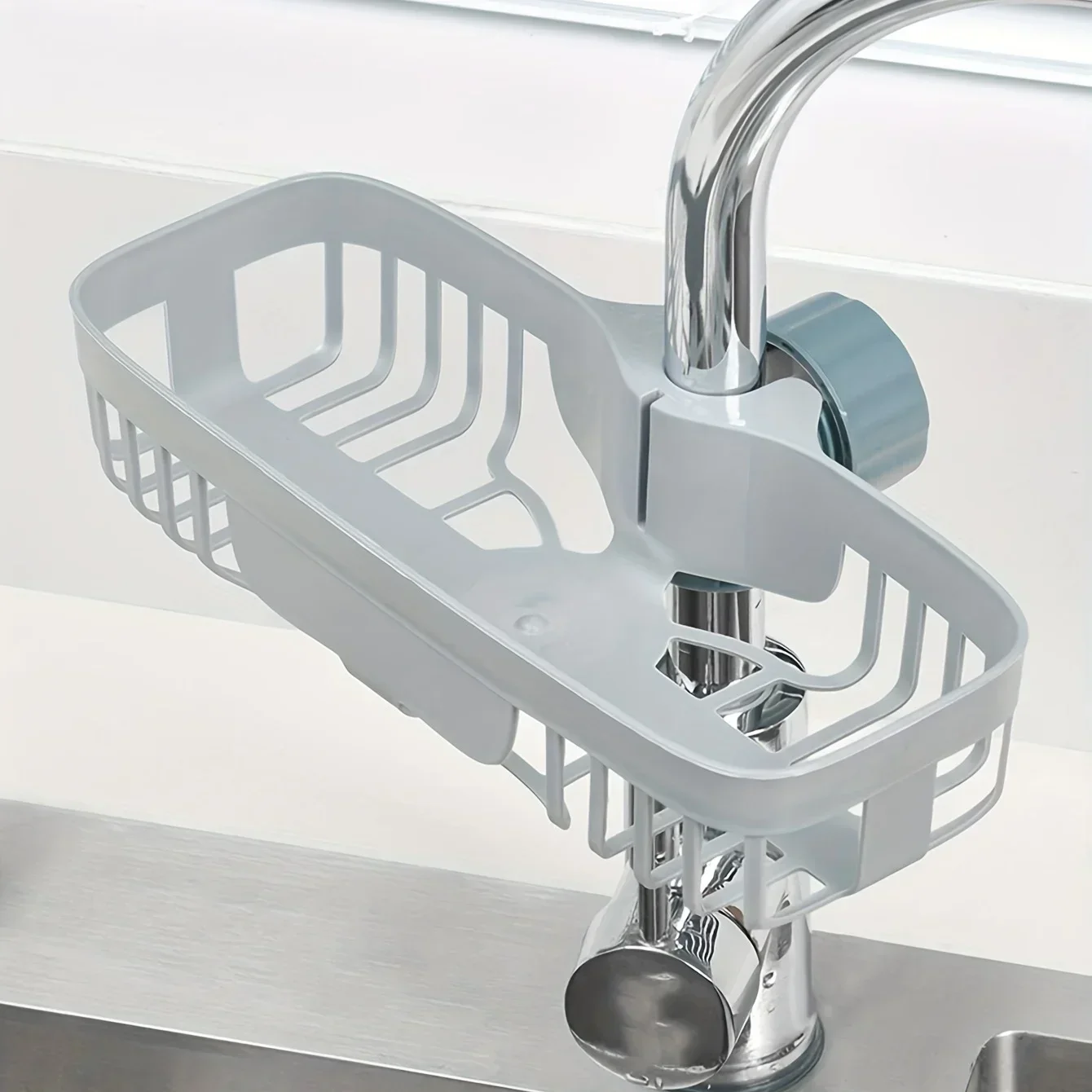 Kitchen Storage Rack Sink Sponge Rack Sink Sponge Holder Sink Drain Rack Under Sink Storage Rack Kitchen Drain Basket Under Sink Organizer Kitchen Faucet Storage Rack Dishwashing Sink Sink Supplies Household Rag Sponge Drain Hanging Basket Storage Rack