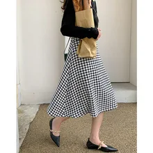 

2022 Fashion Winter Warm Knitted Midi Long Skirts Women Korean High-waisted Elegant Skirt