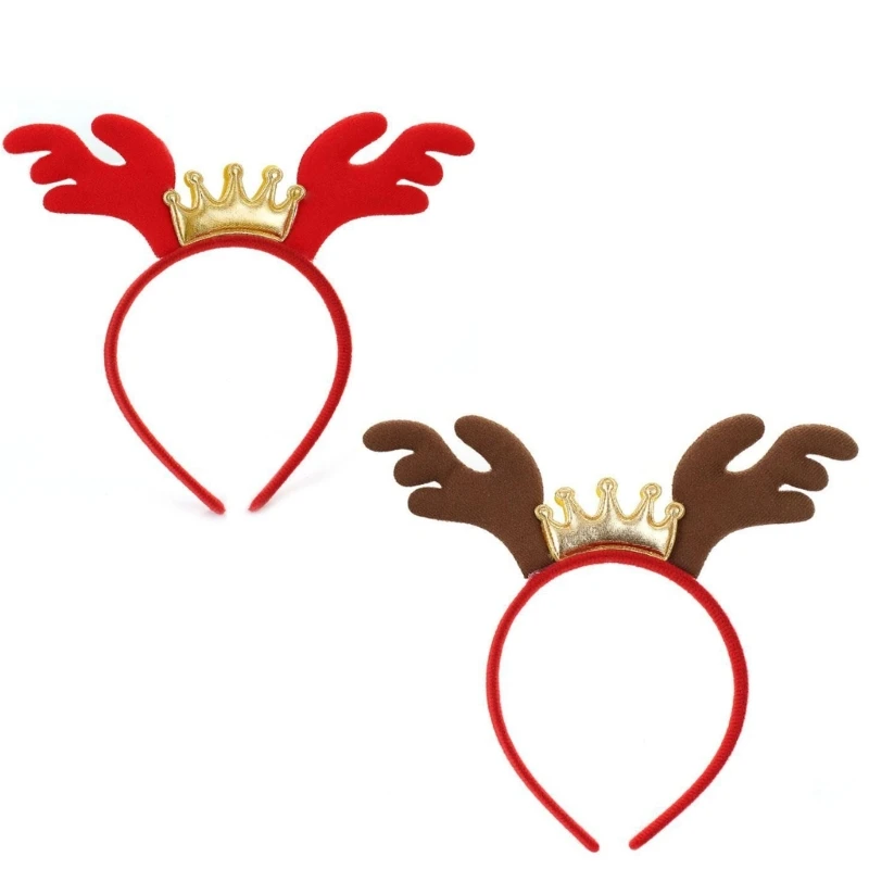 

Cartoon Antler Women Girls Christmas Headband Novelty Horn Hairhoop Christmas New Year Party Costume Accessories