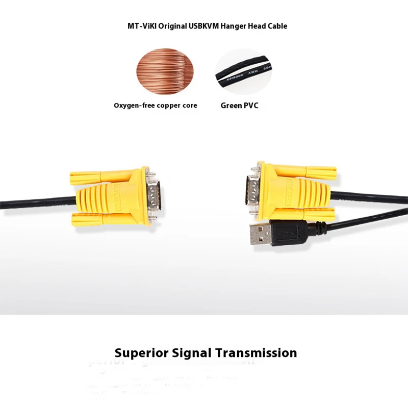 KVM 헤더 케이블 VGA에서 VGA + USB 행어 케이블, 슈퍼 시그널 변속기, 무손실 변속기 슈퍼 차폐, 1.5m, 3m, 5m