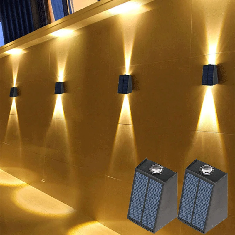 2 LED lampe murale solaire étanche extérieure solaire jardin décor lumières haut et bas éclairage lumineux pour rue balcon jardin Villa 1 2 LED lampe murale solaire étanche extérieure solaire jardin décor lumières haut et bas éclairage lumineux pour rue balcon jardin Villa 1