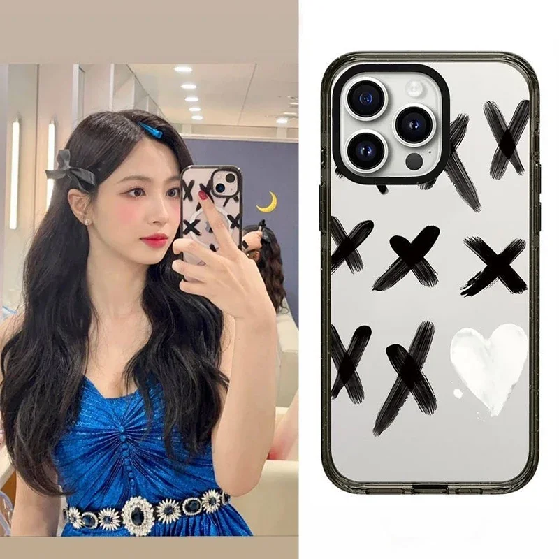 Creative Broken Glass 2.0 Acrylic Black Border iPhone 11 12 13 14 15 Pro Max Protective Mobile Phone Case Cover Shell
